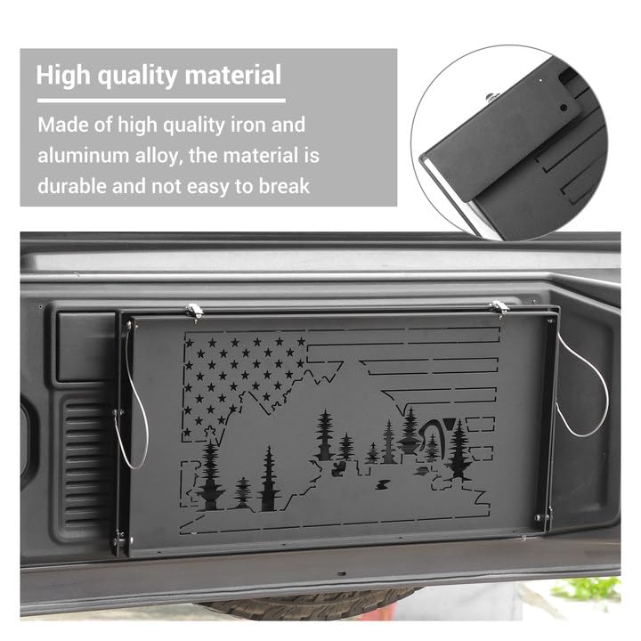 Hoolcar Tailgate Table Rear Door Foldable Table Cargo Shelf Storage Rack Compatible with Jeep Wrangler JL JLU 2018-2023, Support up to 75lb Storage Cargo Luggage Holder Carrier - Image 4