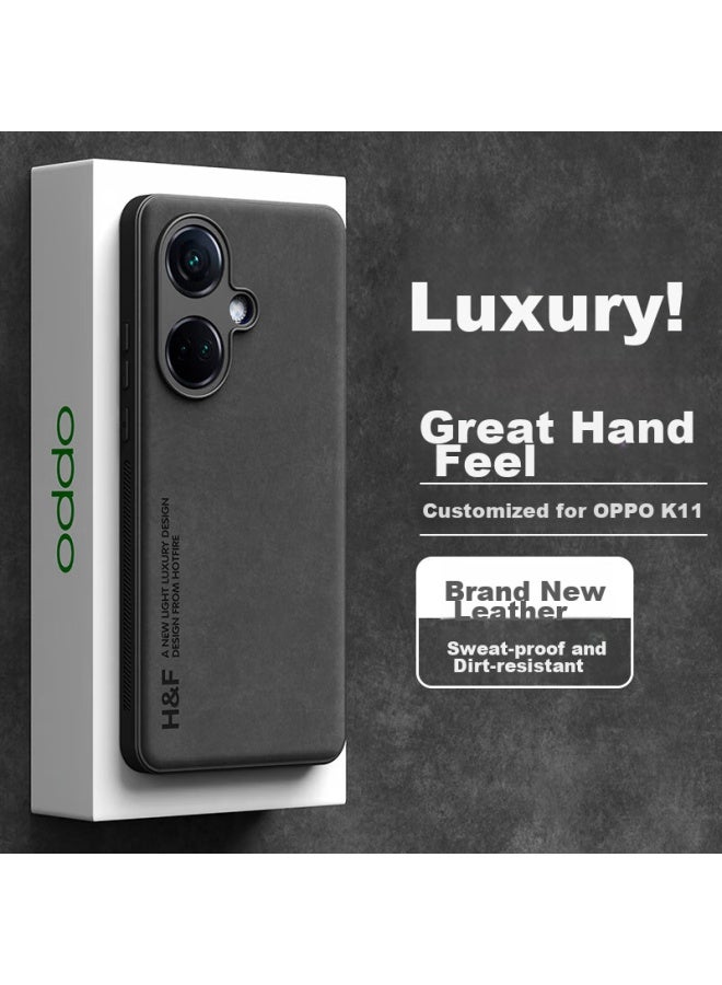 Hotfire Phone Case For Oppo K11, Oppo K11 Protective Cover, Upgraded Skin-like Lambskin Matte Lens Full Protection, Personalized Silicone Case For Men And Women - Midnight Black - Image 1