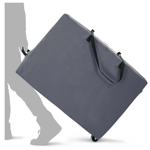 Cuddly Nest Folding Mattress Storage Bag with Wheels & Handles - 900D Heavy Duty Storage Container Fits for 6" TWIN & TWIN XL Tri-Fold Mattress,Grey - Image 1