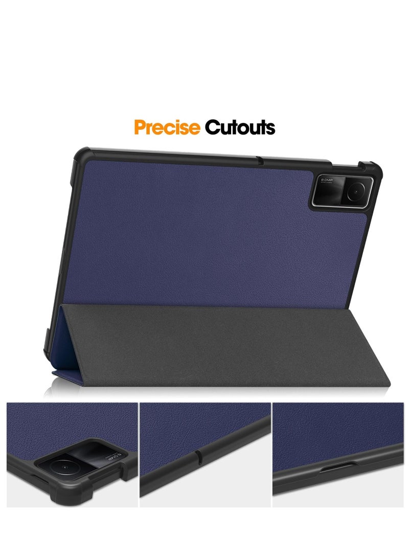 Case For Xiaomi Redmi Pad SE 11 Multi-Viewing Angles All New PU Leather Smart Cover with Auto Sleep Wake Feature Slim Flip Shell Case for Redmi Pad 11 (Blue) - Image 4