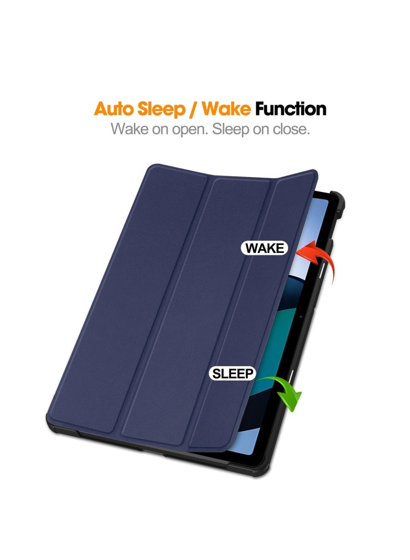 Case For Xiaomi Redmi Pad SE 11 Multi-Viewing Angles All New PU Leather Smart Cover with Auto Sleep Wake Feature Slim Flip Shell Case for Redmi Pad 11 (Blue) - Image 5