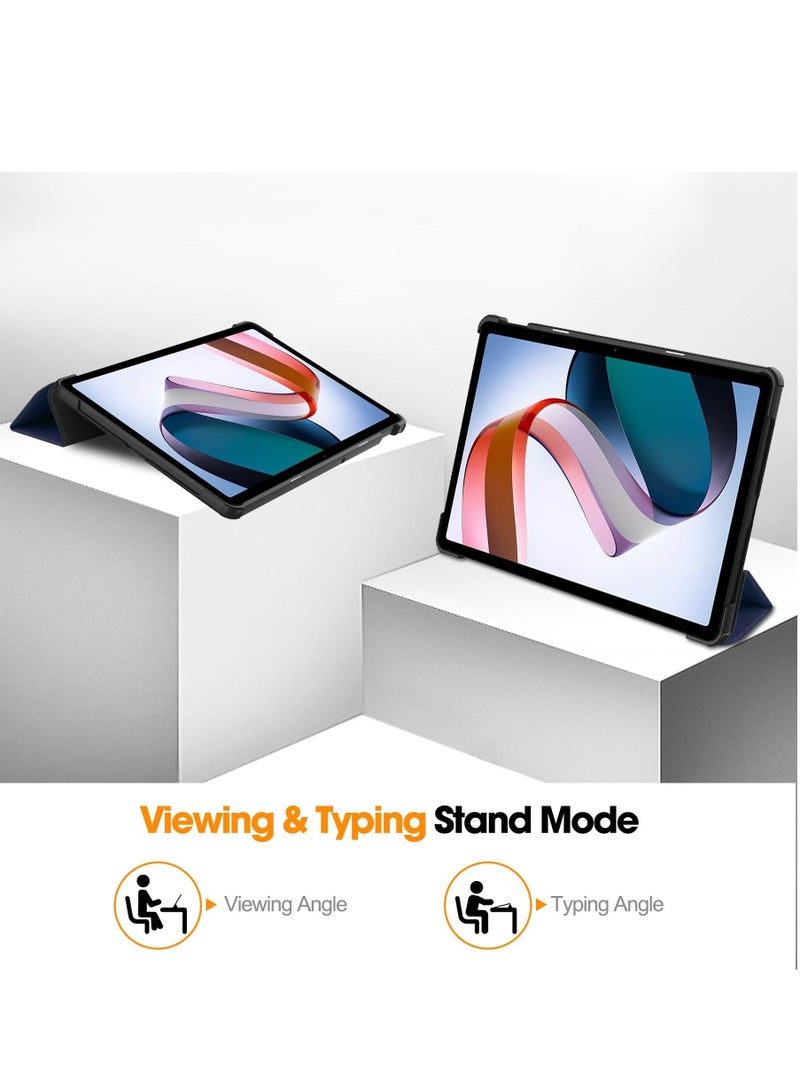 Case For Xiaomi Redmi Pad SE 11 Multi-Viewing Angles All New PU Leather Smart Cover with Auto Sleep Wake Feature Slim Flip Shell Case for Redmi Pad 11 (Blue) - Image 2