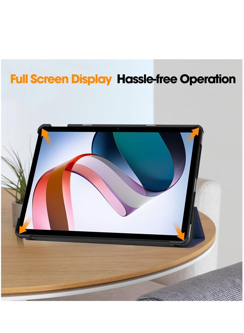 Case For Xiaomi Redmi Pad SE 11 Multi-Viewing Angles All New PU Leather Smart Cover with Auto Sleep Wake Feature Slim Flip Shell Case for Redmi Pad 11 (Blue) - Image 3