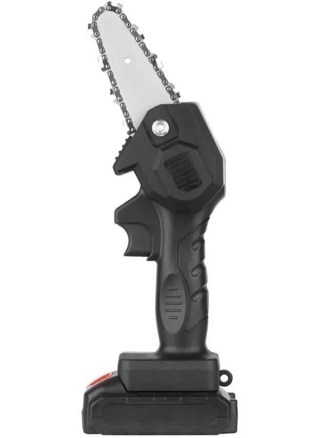 منشار كهربائي لاسلكي شديد التحمل 48 فولت مع بطارية 2000mAh ومحرك 160 واط، منشار جنزيري صغير محمول بيد واحدة لتقليم فروع الاشجار وقطع الخشب وشحن سريع مع قفل زر امان - Image 2