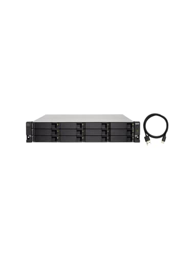 QNAP TL-R1200C-RP 12 Bay Rackmount JBOD Storage Enclosure with USB 3.2 Gen 2 Type-C Connectivity, Redundant PSU - Image 1