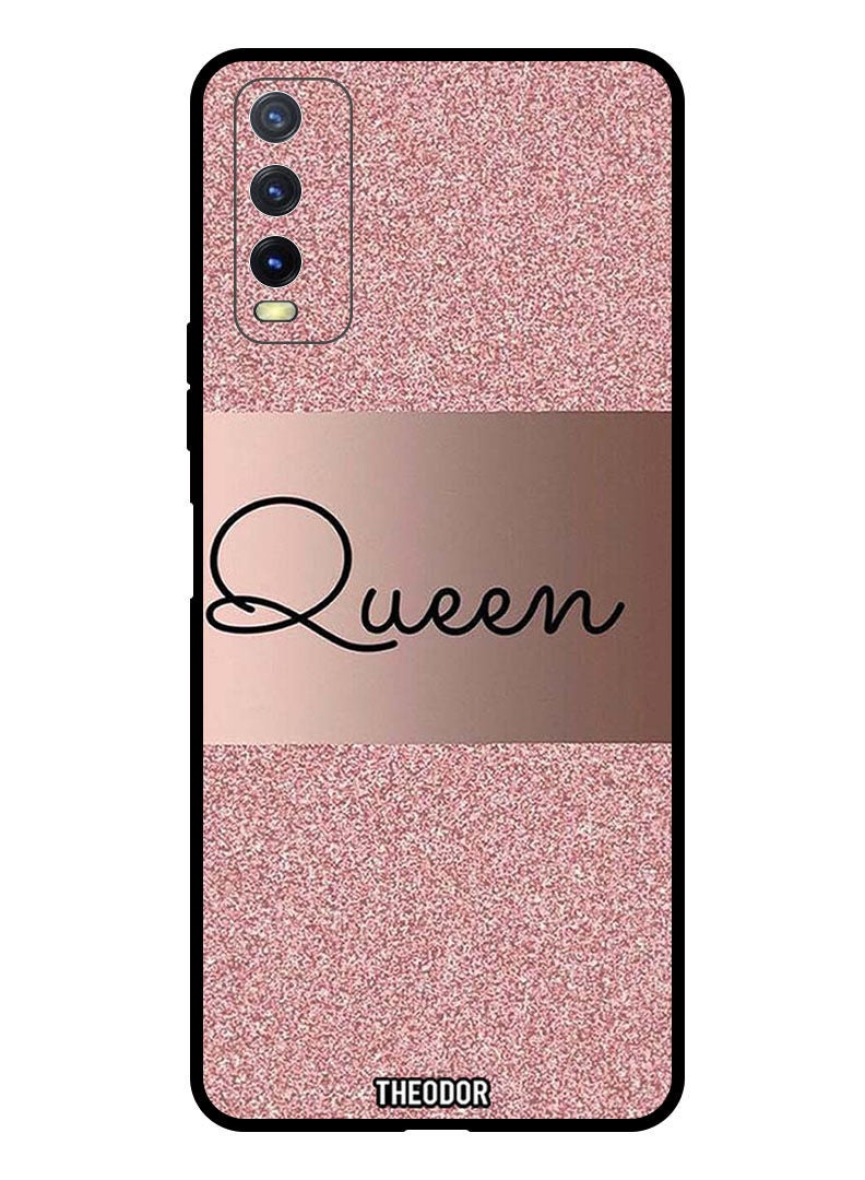 Theodor جراب واقٍ مضاد للخدش ومقاوم للصدمات لهاتف VIVO Y20S 5G DCQ0000297 Queen Glitters BG - Image 1