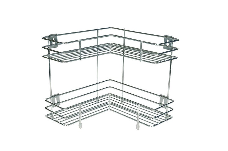 MYPS Stainless Steel 2 Layer LShaped Corner Stand for Kitchen and BathroomMultipurpose Storage RackBathroom Rack - Image 1