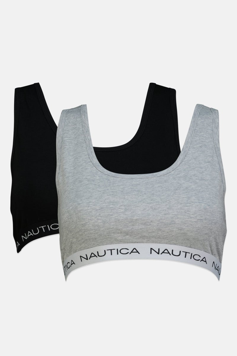 NAUTICA Women 2 Pieces Non Padded Brand Logo Bralette, Multicolor - Image 4