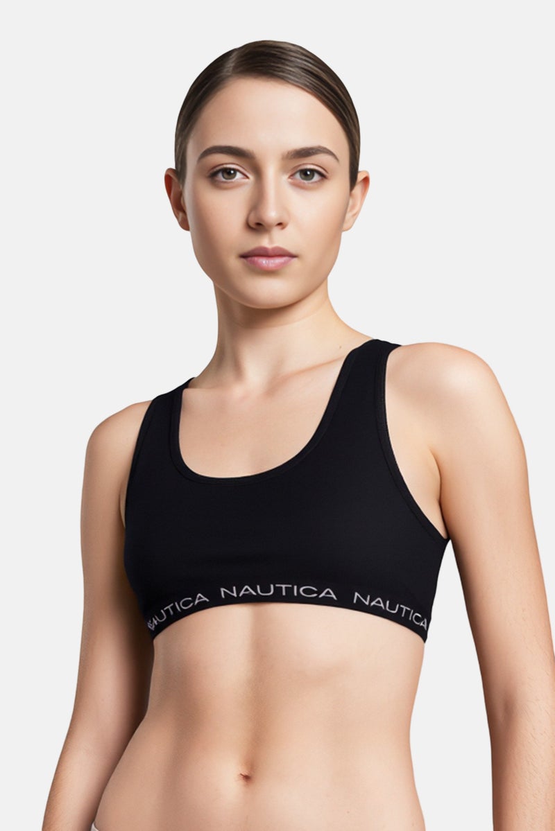NAUTICA Women 2 Pieces Non Padded Brand Logo Bralette, Multicolor - Image 1