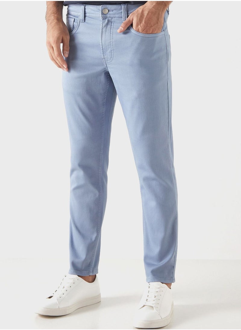 Iconic - Straight Fit Light Wash Jeans - Image 1