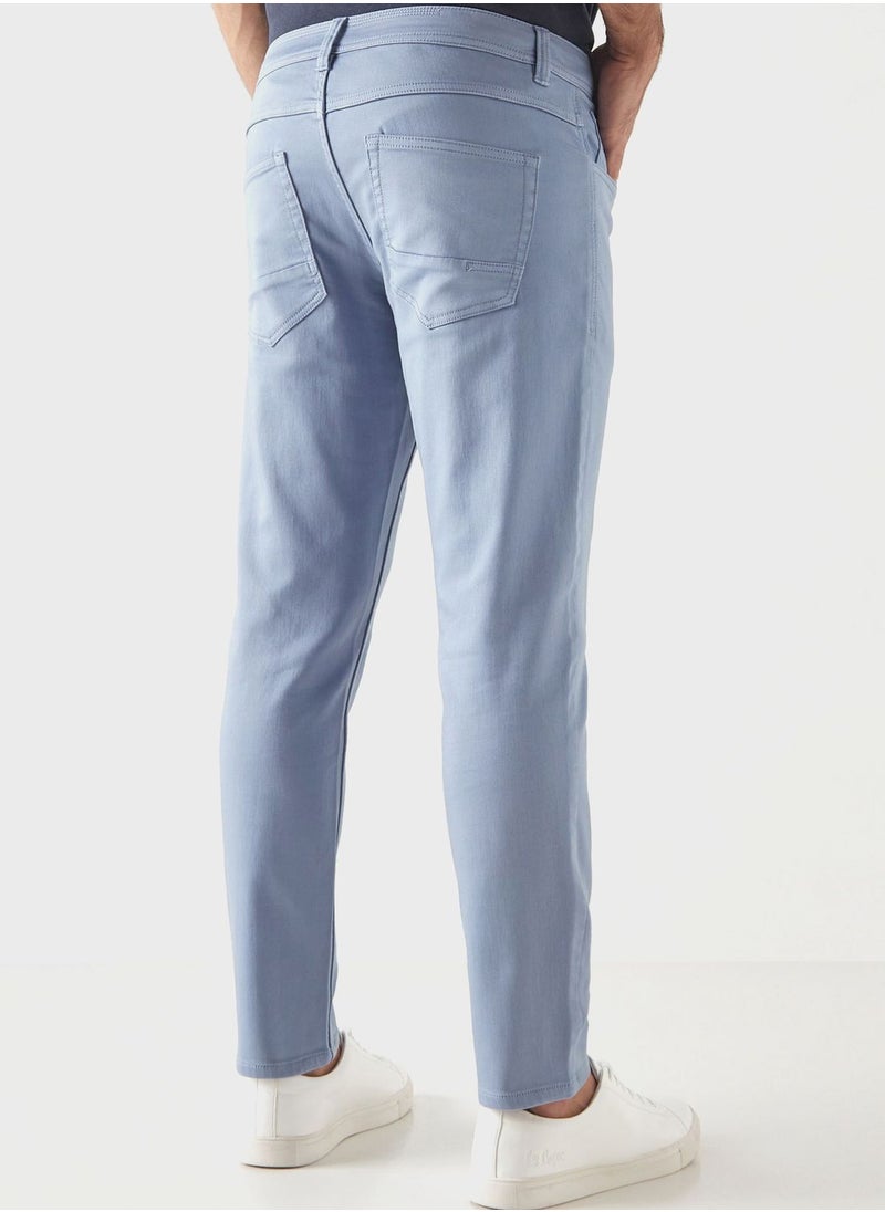Iconic - Straight Fit Light Wash Jeans - Image 1
