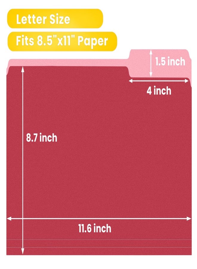 SUNEE File Folders, 120 Pack Manilla Folders 8.5 x 11, Colored File Folders Home Office School Supplies for Documents Files Paper, 6 Assorted Colors - Image 2