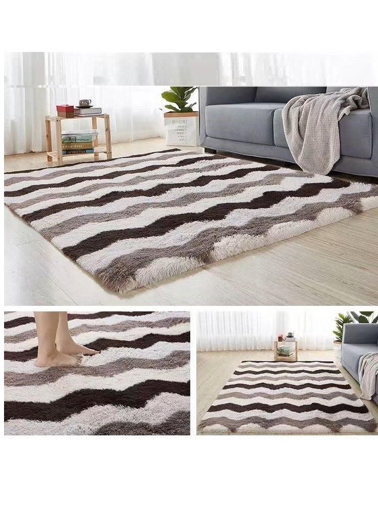 BAIG Soft Touch Area Rug Bedroom Anti-Skid Yoga Carpet Shaggy Rugs Fluffy Motley Tie-dye Carpets - Image 1