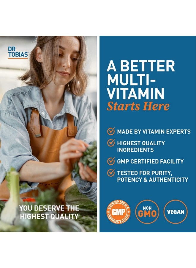 Dr. Tobias Adult Multivitamin for Women & Men, Immune Supporting Vitamins from 42 Fruits, Vegetables, Plus Probiotics, Vegan Multivitamins for Men & Women, Non-GMO, 180 Tablets, 60 Servings - Image 4