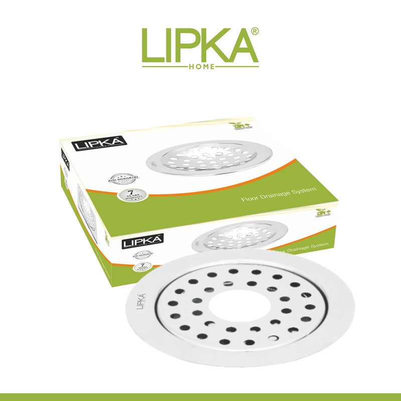 LIPKA Pack of 2 YU Round Floor Drain |Premium Stainless Steel|5 x 5 Inches|with Hole| - Image 3