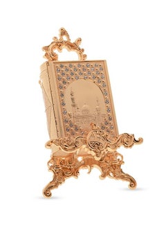 Dania Decorative golden metal Quran box with lobes with holder  - Image 1