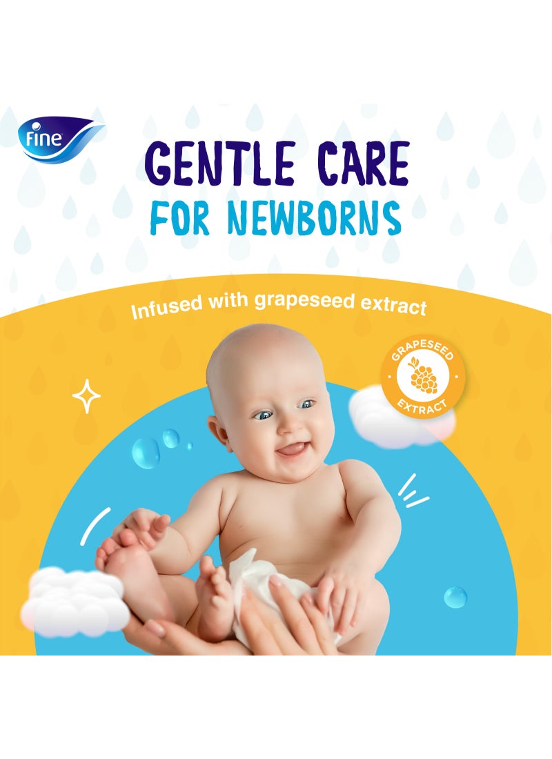 Fine Baby Aqua Wipes 99.9% Pure Water 3 x 72 Wipes - Image 2