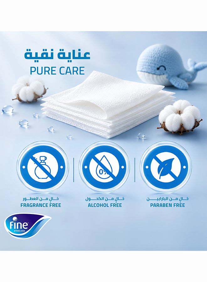 Fine Baby Aqua Wipes 99.9% Pure Water 3 x 72 Wipes - Image 2