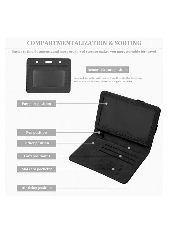 Generic - Travel Wallet PU Leather Passport Holder Card Slots Passport Cover for Men Women - Image 1