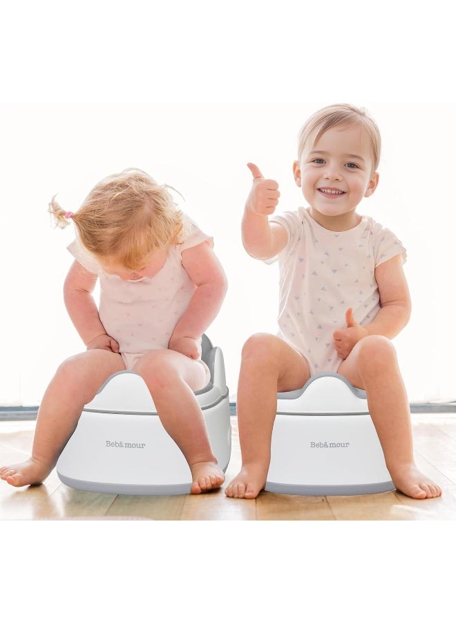 Bebamour 3-in-1 Multi-Functional Potty Seat & Step Stool, Grey - Image 3