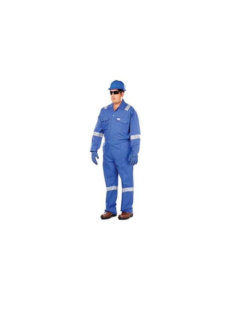 Vaultex, 100% Cotton Coverall with Reflective, Royal Blue Color