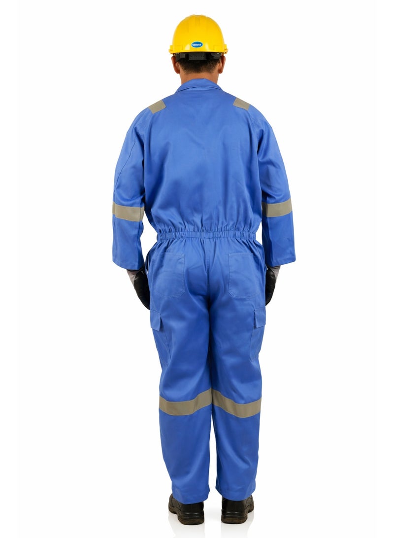 Vaultex, 100% Cotton Coverall with Reflective, Royal Blue Color - Image 4