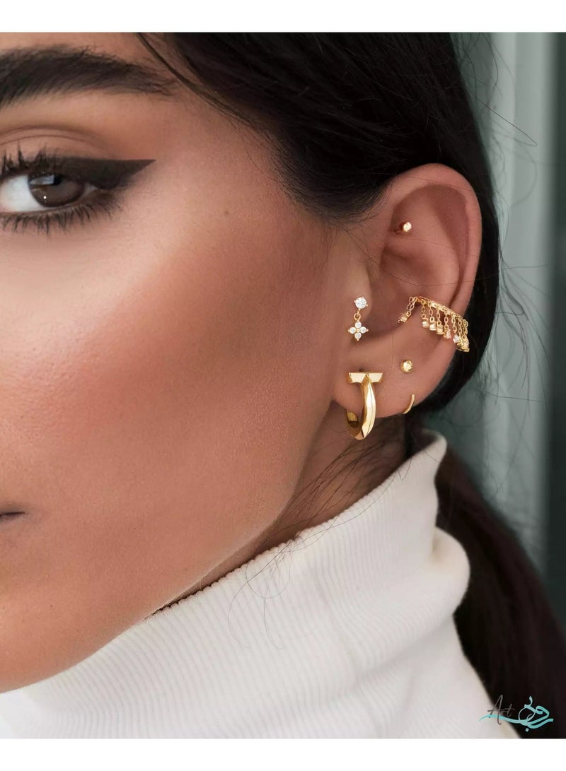 Ruby Art Gold 18K Pure Gold Ear Piercing, Hypoallergenic Premium Shine, 0.56 Gram - Image 3