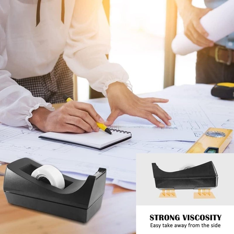 مارك موزع شريط لاصق للمكتب، قاعدة غير قابلة للانزلاق، موزع لفافات شريط لاصق للمدرسة والمنزل والمكتب - Image 4