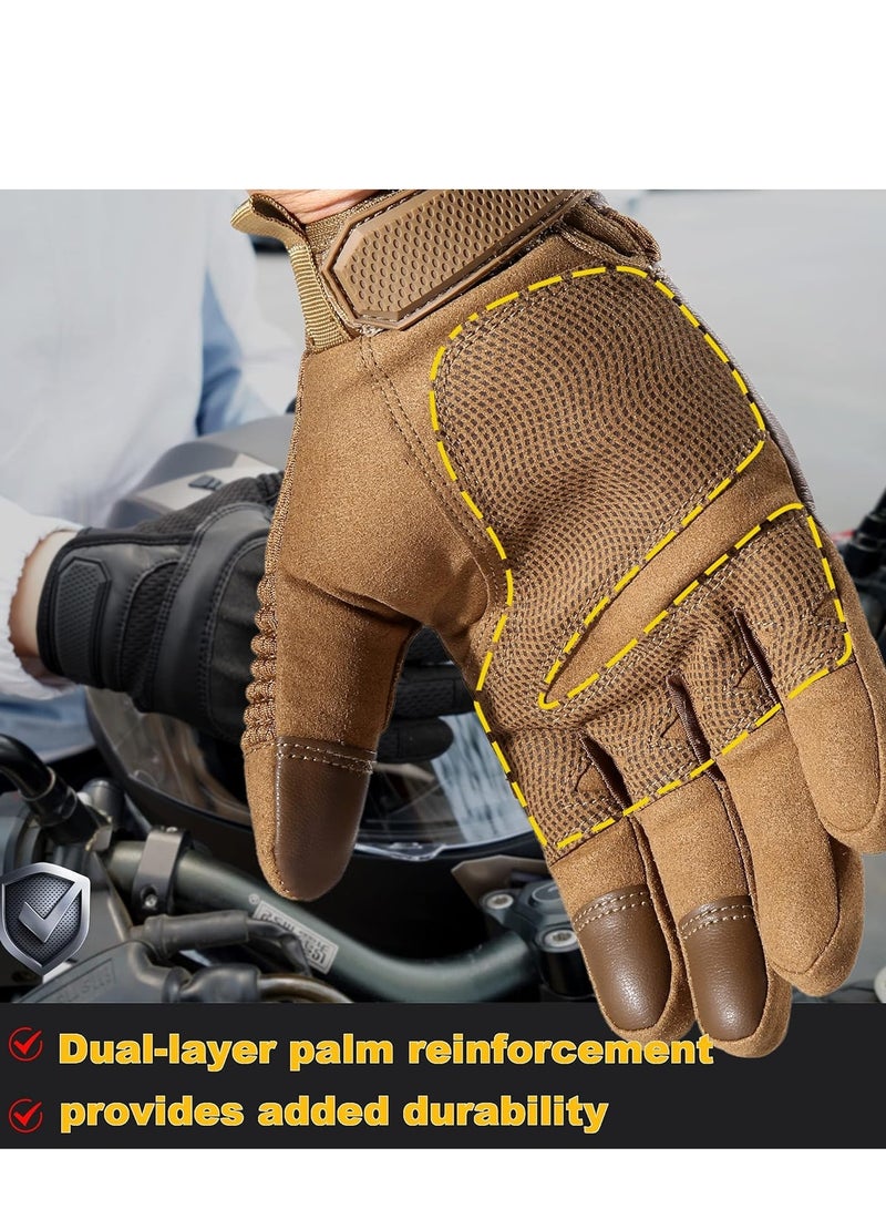 SYOSI Biker Motorcycle Gloves Touch Screen Flexible Full Finger for Cycling Motorbike Work Outdoor Gear Hiking Sports Racing for Men and Women L - Image 3