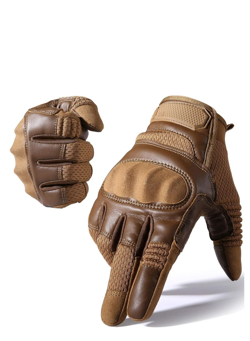 SYOSI Biker Motorcycle Gloves Touch Screen Flexible Full Finger for Cycling Motorbike Work Outdoor Gear Hiking Sports Racing for Men and Women L - Image 1