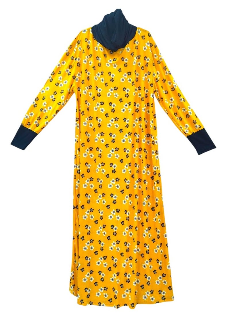 Dee's Fashion Women's printed Prayer Gown, Full Length Modest Islamic Robe, Long Sleeves, Comfortable and Elegant  - Image 1