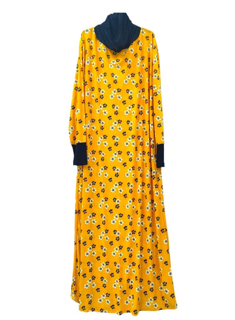 Dee's Fashion Women's printed Prayer Gown, Full Length Modest Islamic Robe, Long Sleeves, Comfortable and Elegant  - Image 3