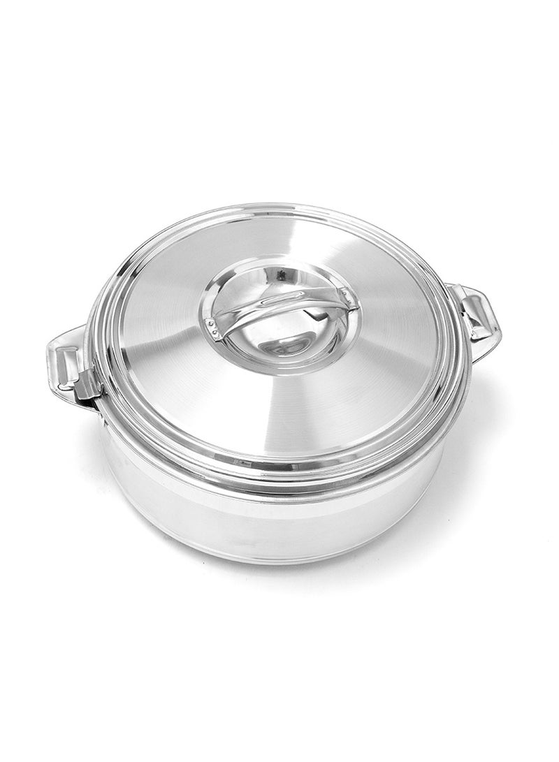 Stride 3500ml Stainless Steel Silver Touch Casserole Hotpot Set for Elegant Dining, Thermal Insulated Food Warmer Serving Dish with Lid and Sturdy Handles for Home Kitchen Catering - Image 3