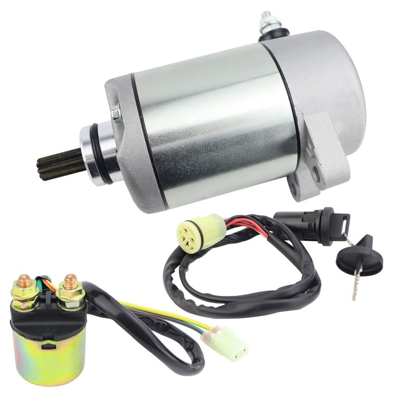STABSOLI Starter Motor, Solenoid Relay & Ignition Switch for Honda FourTrax Rancher 400 TRX400FA TRX400FGA (2004-2007) - Image 1