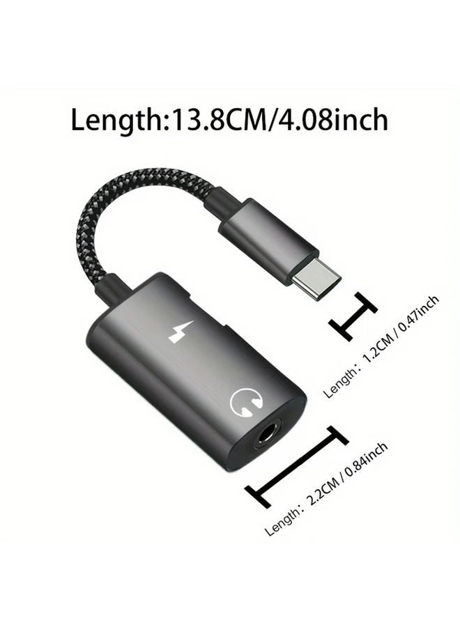 Red OTG USB C Splitter 2 in 1 Type C to 3 5mm Headphone Audio Adapter Fast Charge for Galaxy iPhone - Image 2