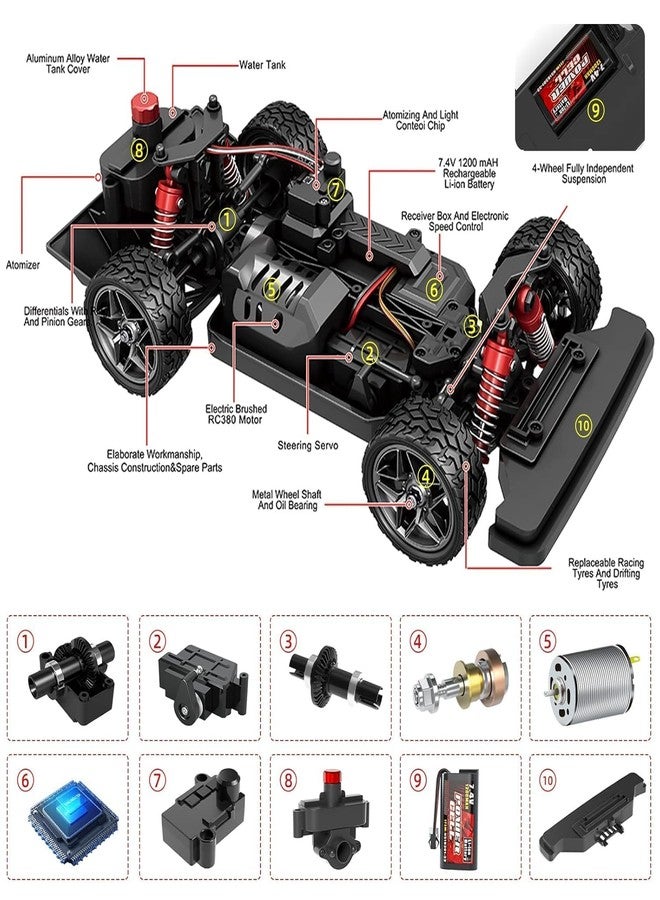 SKYBUCKET RC Off-Road Truck, RC Car, Remote Control Car, Full Proportional 1/16 2.4GHz 4WD RC Truck, 15km/h RC Climbing Car RTR for Beginners (High Speed Racing/Drifting Car) - Image 4
