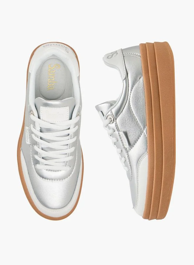SAMBA Womens' Panelled Lace-Up Sneakers