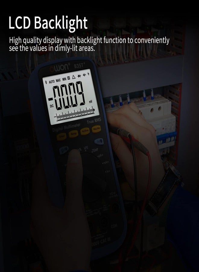أوون جهاز قياس متعدد رقمي OWON B35T+ مزود بتقنية البلوتوث، 6000 عداد، نطاق تلقائي، مقياس متعدد رقمي ذكي بتردد RMS حقيقي، مزود بتقنية البلوتوث 4.0 (لأجهزة Android وiOS) ووظيفة تسجيل البيانات دون اتصال بالإنترنت - Image 4