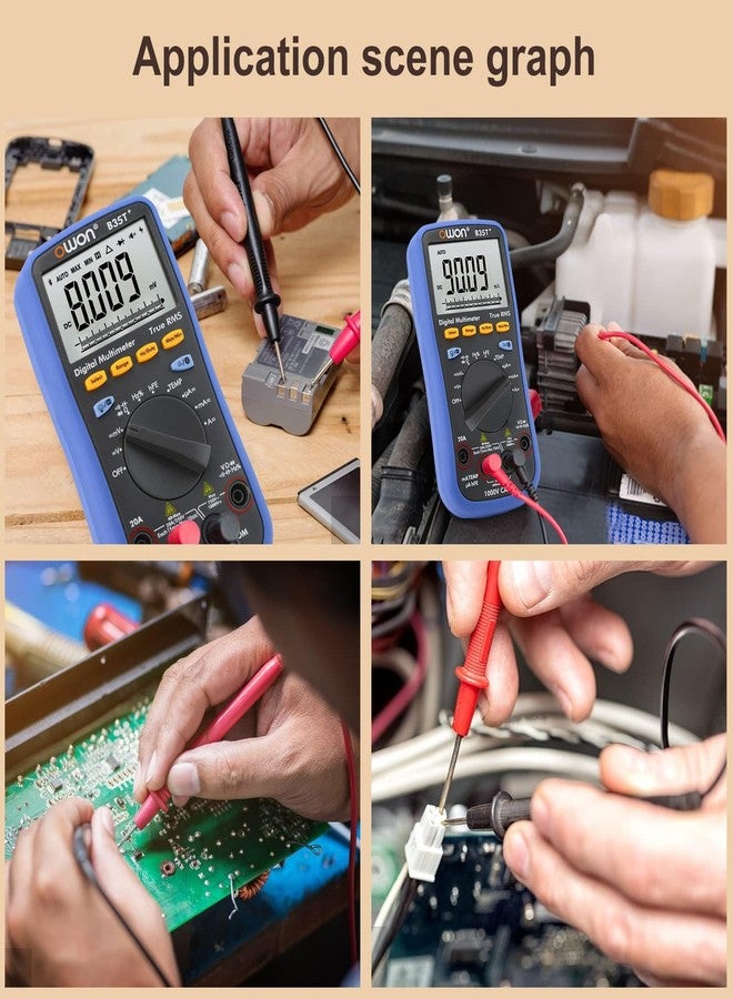 أوون جهاز قياس متعدد رقمي OWON B35T+ مزود بتقنية البلوتوث، 6000 عداد، نطاق تلقائي، مقياس متعدد رقمي ذكي بتردد RMS حقيقي، مزود بتقنية البلوتوث 4.0 (لأجهزة Android وiOS) ووظيفة تسجيل البيانات دون اتصال بالإنترنت - Image 5