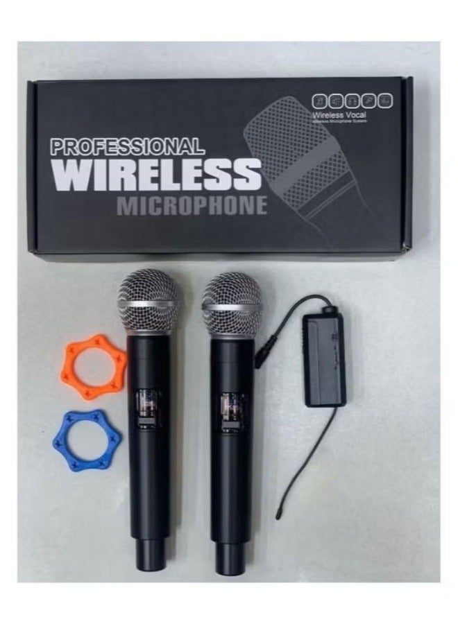 Wireless Microphone UHF Dual Portable Handheld Dynamic Karaoke Mic with Rechargeable Receiver Cordless Karaoke System for PA System Speaker Amplifier Family Party Singing Meeting - Image 1