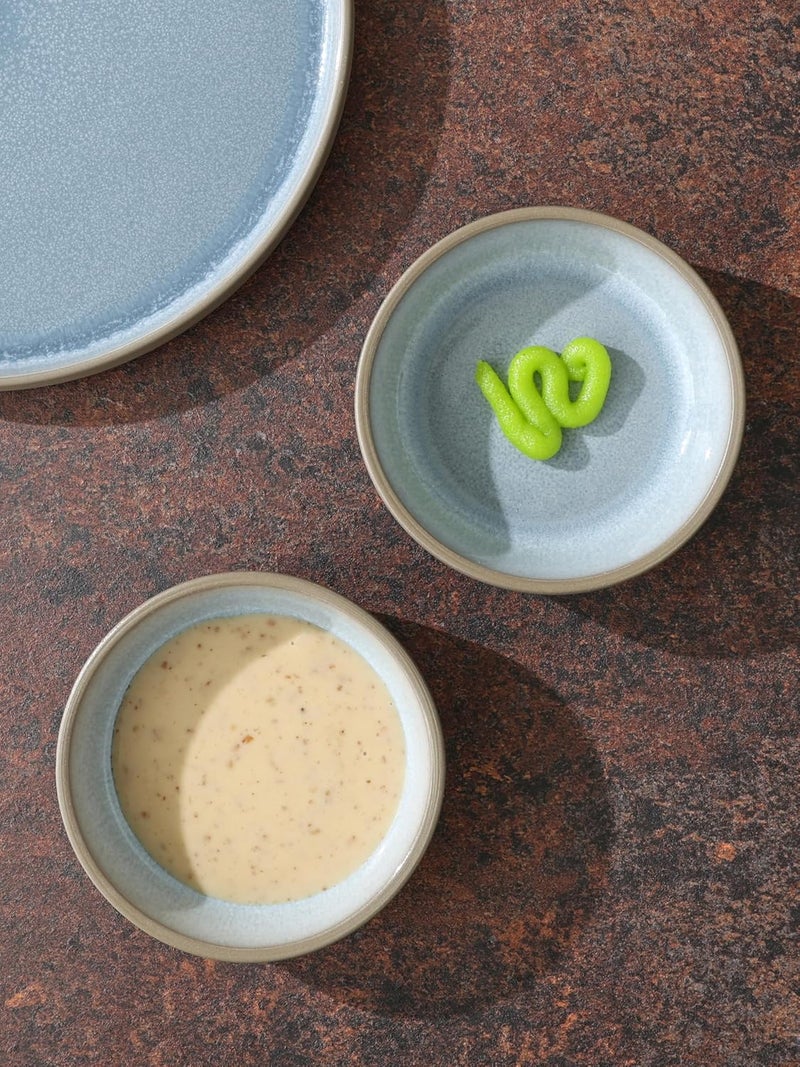 famiware Nature Ceramic Soy Sauce Dish Dipping Bowls Set of 6 3 oz Dipping Sauce DishesCupsPlates Small Serving Bowls for Side Dishes Condiments Sushi Appetizer Dessert Light Blue - Image 3