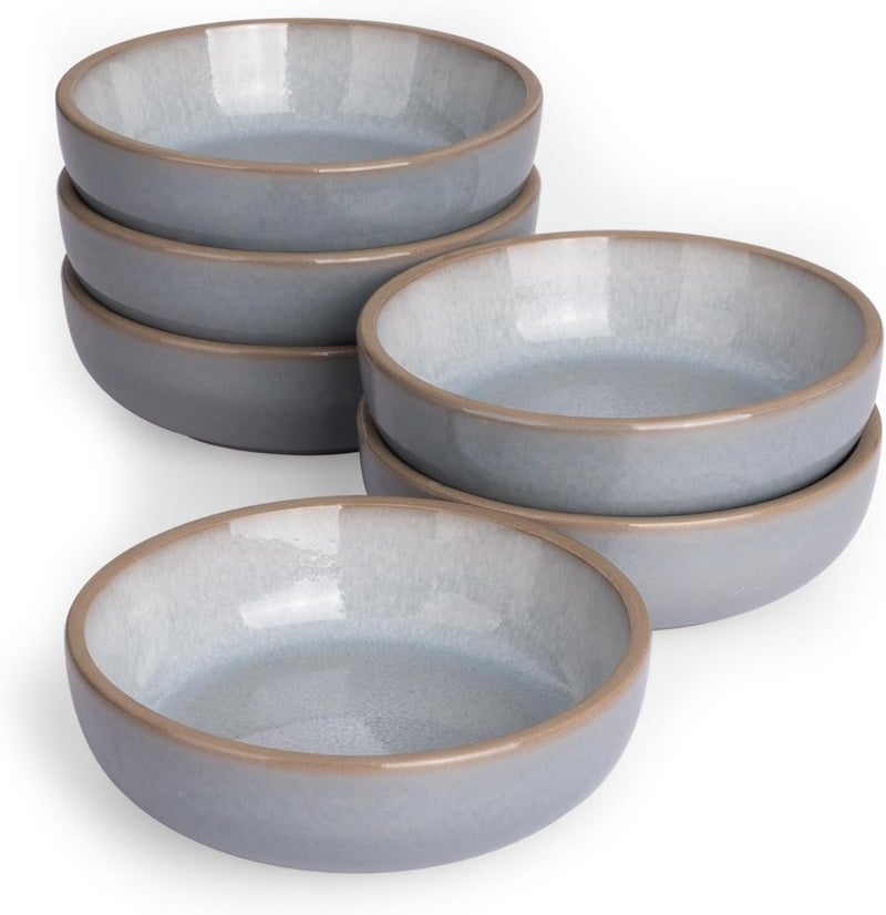 famiware Nature Ceramic Soy Sauce Dish Dipping Bowls Set of 6 3 oz Dipping Sauce DishesCupsPlates Small Serving Bowls for Side Dishes Condiments Sushi Appetizer Dessert Light Blue - Image 1