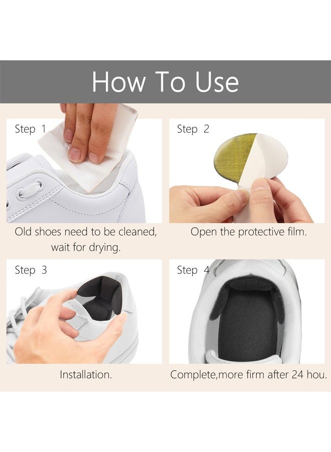 2 Pairs Back of Heel Cushion Pads, Self Adhesive Mesh Adhesive Heel Grips Inserts for Boots, Loose Shoes Too Big, Thick Back Insoles Anti Blister Shoe Liners Heel Protectors, Heel Guards Liners - Image 4