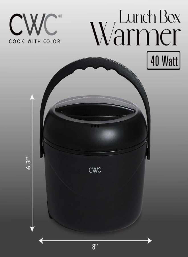 COOK WITH COLOR 40W Round Lunch Box, Portable Food Warmer, 1.1L Capacity, Stainless Steel Liner, Black - Image 4