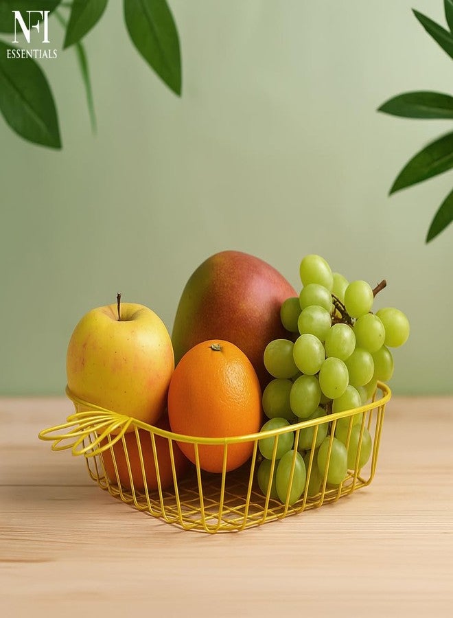 أساسيات المواد غير الغذائية سلة فواكه وخضراوات أساسية من إن إف آي، سلة سلكية معدنية متعددة الأغراض، وعاء تخزين للمنزل والمطبخ وطاولة الطعام، منظم مزخرف ومتين للفواكه والخضراوات والوجبات الخفيفة - Image 5