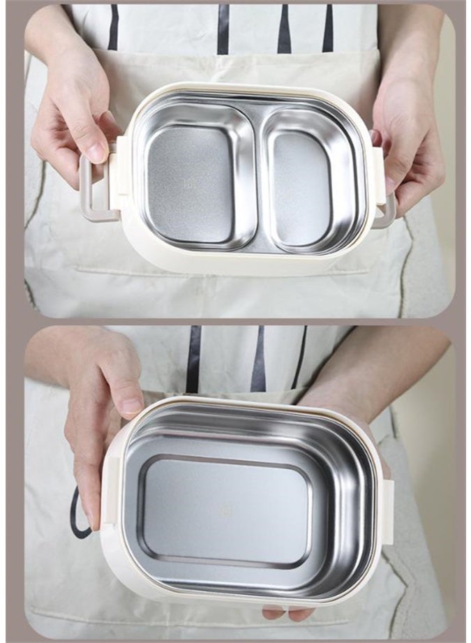 صندوق الغداء من الفولاذ المقاوم للصدأ مزدوج الطبقة ، مجموعة صندوق الغداء المقاوم للتسرب (700 مل و 400 مل) للمكتب ، التخييم ، العودة إلى المدرسة - Image 4