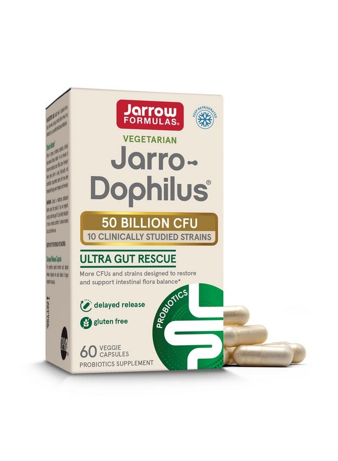 Jarrow Formulas Jarro-Dophilus Ultra Gut Rescue - 50 Billion CFU Per Serving - Probiotics Restore, Protect & Maintain Intestinal Flora - 60 Servings (Delayed Release) - Image 1