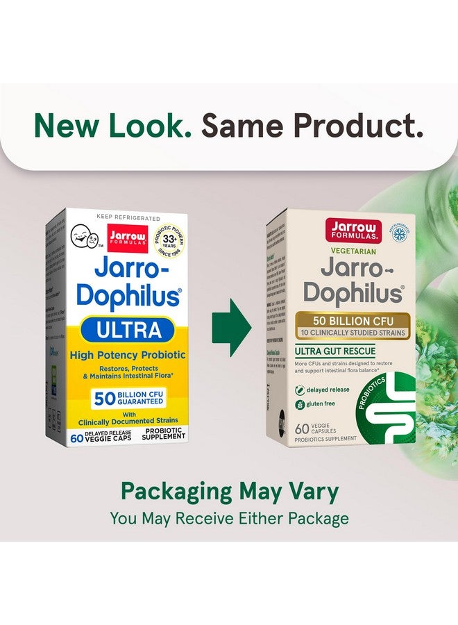 Jarrow Formulas Jarro-Dophilus Ultra Gut Rescue - 50 Billion CFU Per Serving - Probiotics Restore, Protect & Maintain Intestinal Flora - 60 Servings (Delayed Release) - Image 2