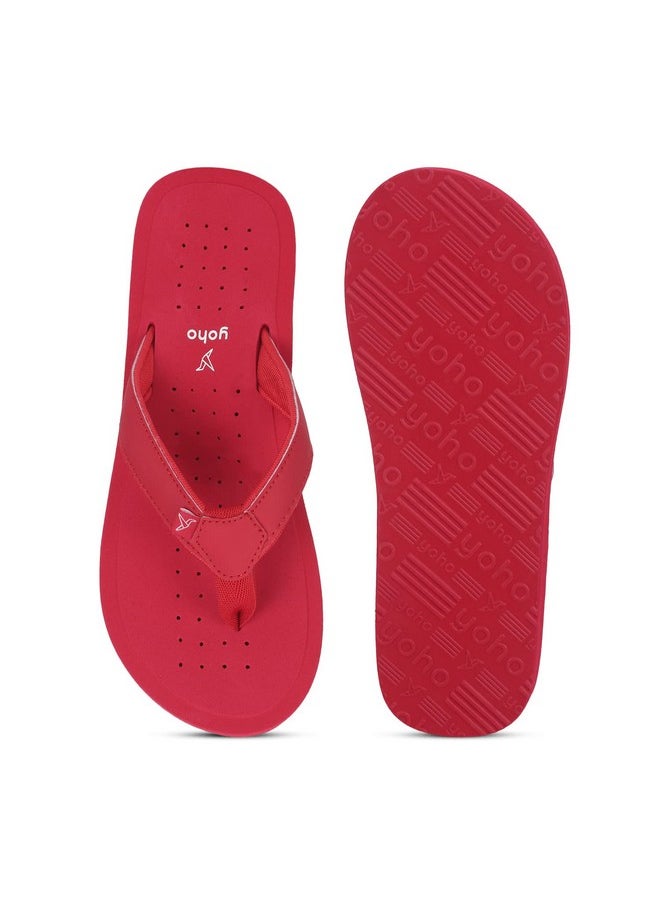 YOHO YOHO Women slippers with arch support |soft comfortable stylish and anti skid Women's Flip-Flops & Slippers in exciting color | Styles | Daily Use |Waves (Coral Red, numeric_7)  - Image 5