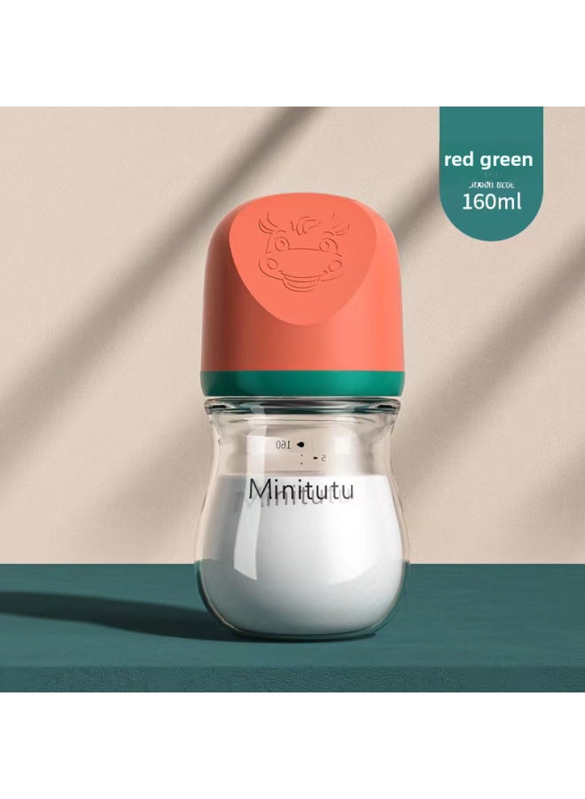 Minitutu Newborn Glass Feeding Bottle Wide Caliber 80 Ml 160 Ml Newborn Wide Mouth Glass Special